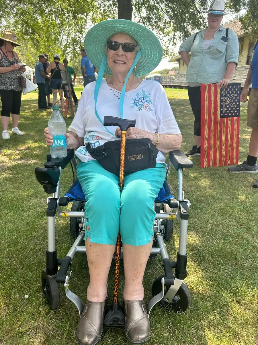 Woman using Zoomer at an outdoor event